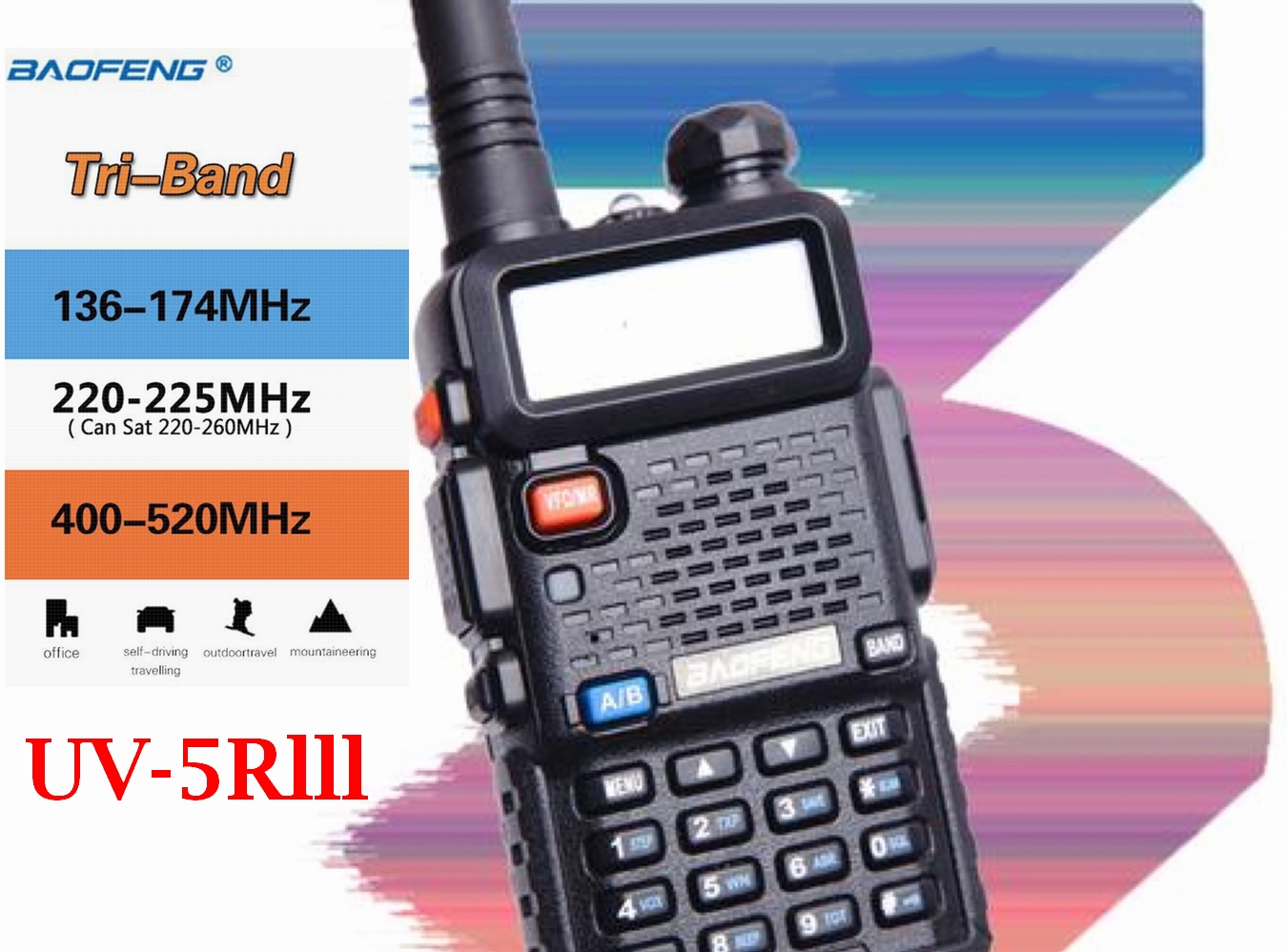 Baofeng UV-5RIII Tri-Band (VHF136-174MHz/220-260/UHF400-480MHz) analog portable  two-way radio Baofeng Radios